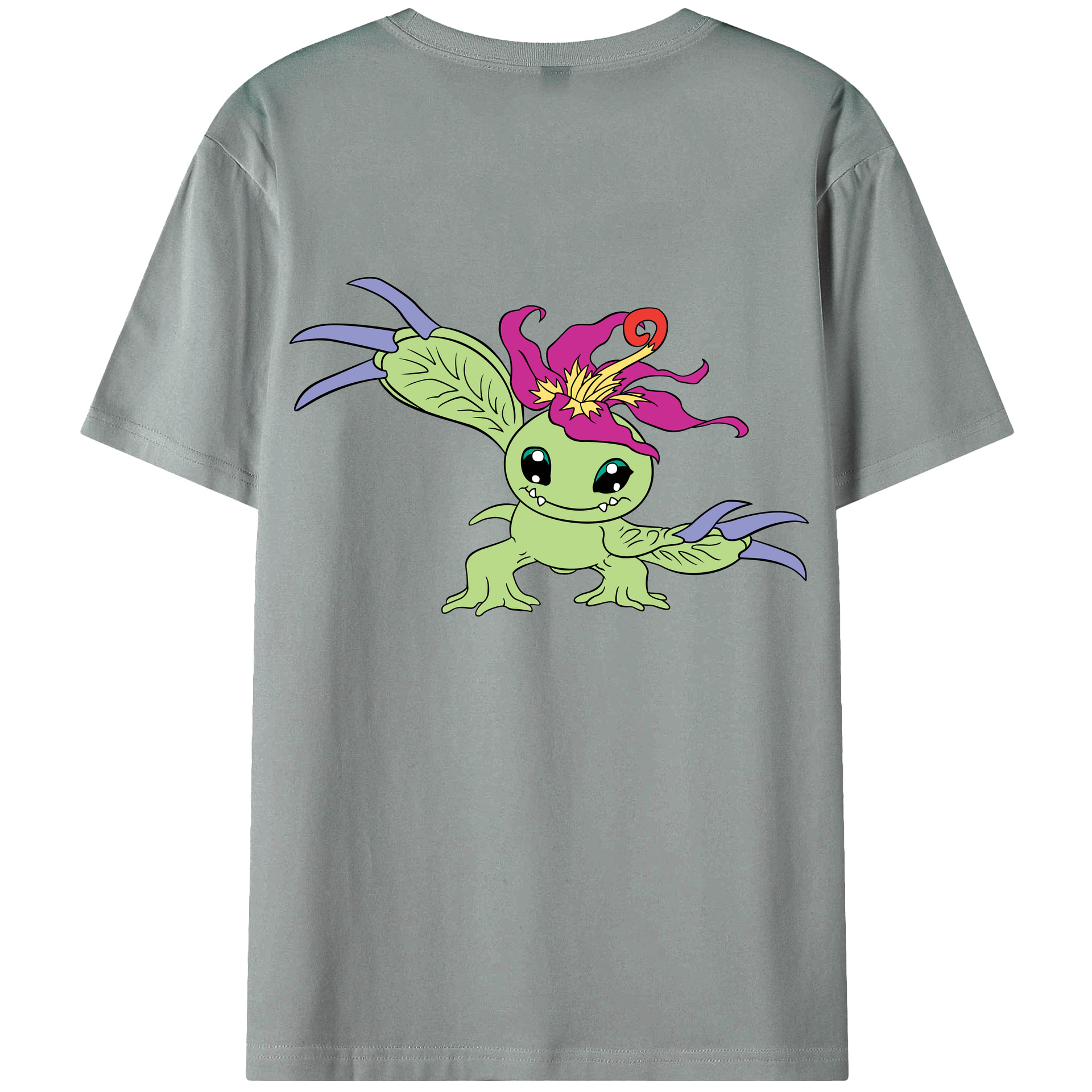 （画像用） Digimon デジタルモンスター/デジモン 綿100％ メンズ半袖Tシャツ（バックプリント） 通気性